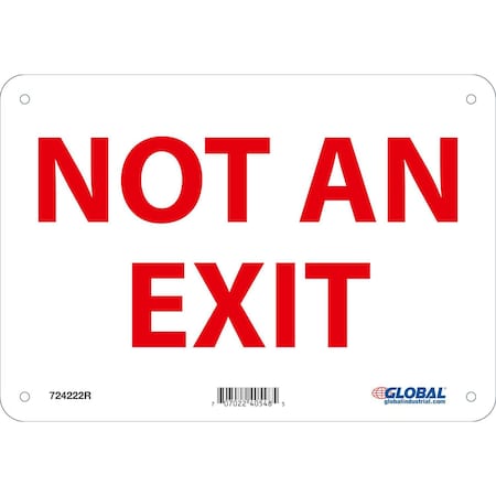 Global Industrial Exit Sign, Plastic, 10 in W, 7 in H 724222R